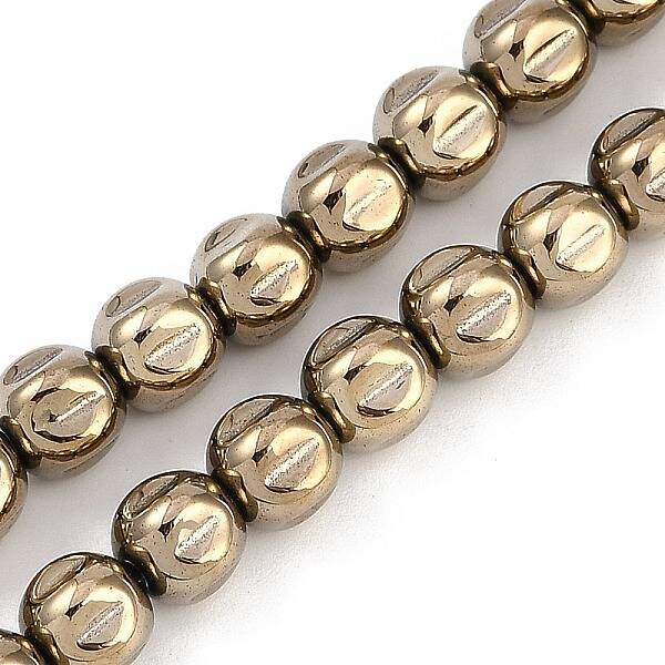 Electroplated Synthetic Non-magnetic Hematite Beads Strands