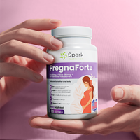 Pregnaforte 1 a day multivitamin 2 month: Folic acid, Omega-3 DHA/EPA, Vit. A, B6, B12, C, D3, E & Minerals: Calcium, Iron, Z...