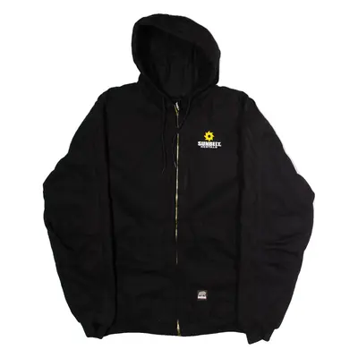 BERNE Sunbelt Rentals Mens Workwear Jacket Black Canvas Hooded 2XL