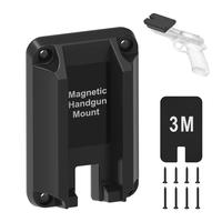 No Drill Gun Mount with 3M Tape & Screws - Strong Magnetic Hold for Glock/Pistol -  Access in Car, Truck, Bedside, Desk- Hidd...