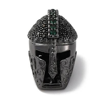 Helmet Shape Brass with Cubic Zirconia Beads