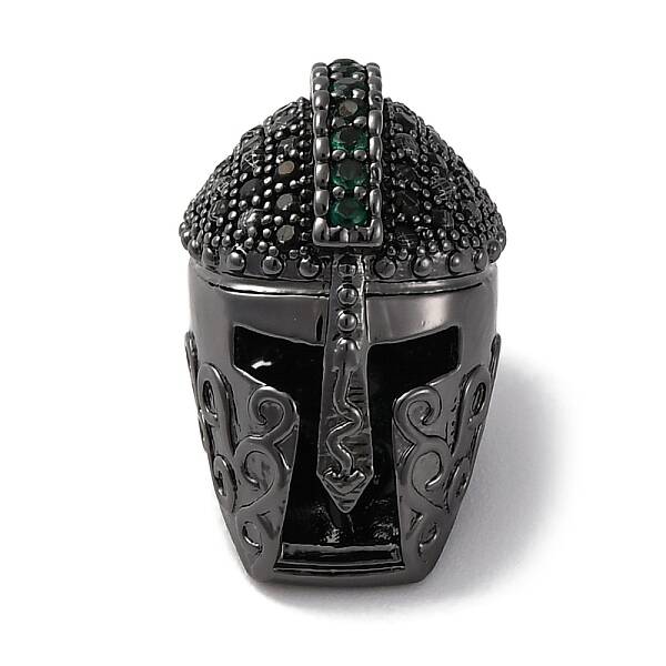 Helmet Shape Brass with Cubic Zirconia Beads