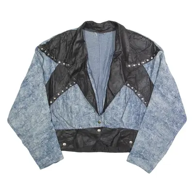 Womens Biker Jacket Blue 90s S