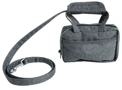Pet Life Â® 'Posh Walk' Purse Dog Leash, Accessory Holder and Waste Bag Dispenser - One Size - Grey