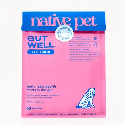 Native Pet GutWell Itchy Skin Relief for Dogs - Dog Allergy & Anti Itch Skin Irritation Treatment - Promotes Skin Hydration, ...