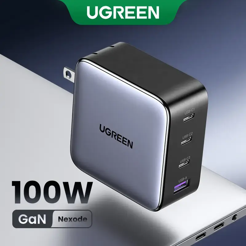 UGREEN 100W/140W/200W Nexode USB C Super Charger. 4-Port GaN Foldable Wall Adapter. Perfect for MacBook Pro/Air, iPad Pro, iP...