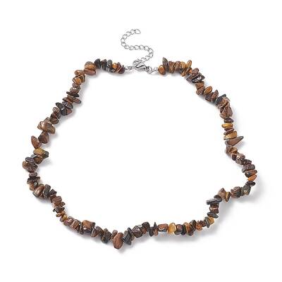 Natural Tiger Eye Chip Beaded Necklaces
