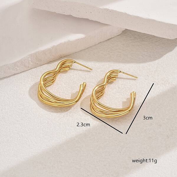 Stylish Stainless Steel Hollow Heart Stud Earrings