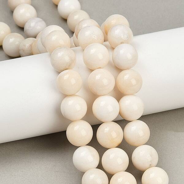 Natural White Jade Beads Strands