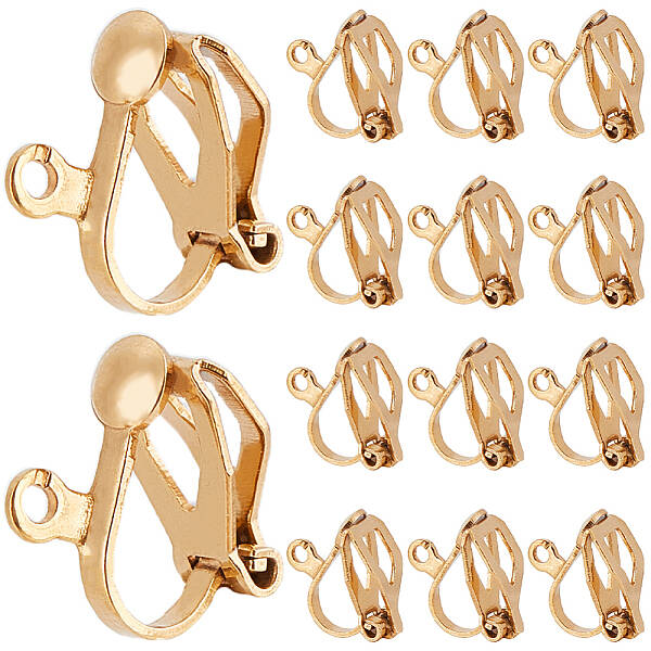 80Pcs 304 Stainless Steel Clip-on Earring Findings