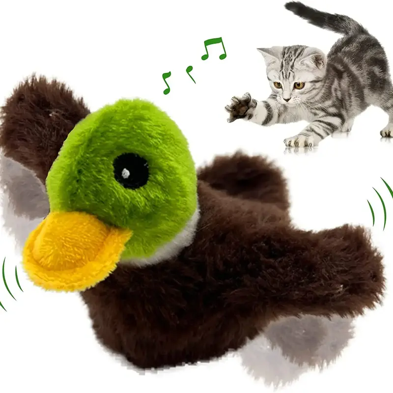 Interactive Pet Toy Cat Toy for Indoor Pet Toy Cats Flapping and Sounding Duck for Kittens, USB Rechargeable, for Exercise an...