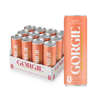 GORGIE Sugar Free Natural Energy Drinks, Sparkling Peach Tea (12 Pack) - Healthy Energy Drinks - Natural Coffee Replacement w...