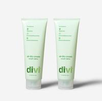Divi, Air Dry Cream Twin Pack, Heat-Free Styling for All Hair Types, Frizz Control & Shine, 2 x 100ml
