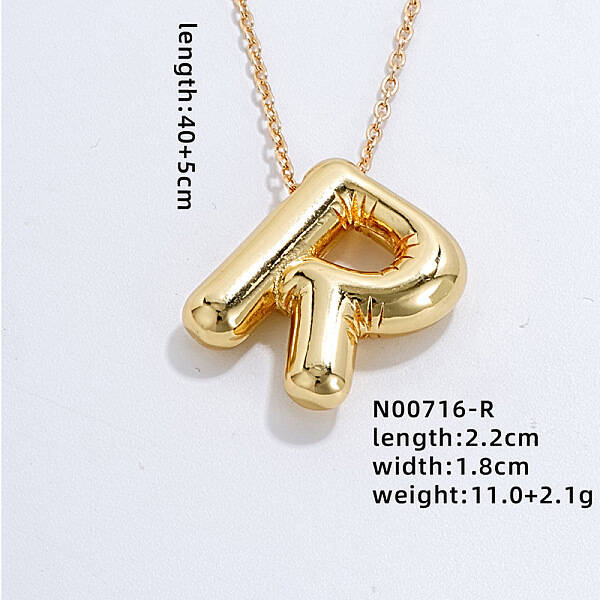 Stainless Steel Party Balloon Letter Pendant Cable Chain Necklaces for Women