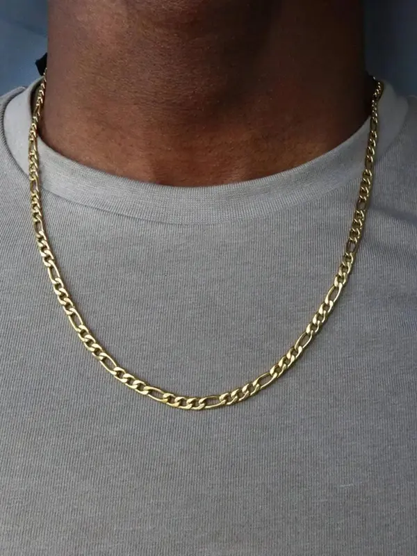 Men's Simple Stainless Steel Matching Chain Necklace, Casual Versatile Trendy Jewelry, Minimalist Classic Fashion Accessories...