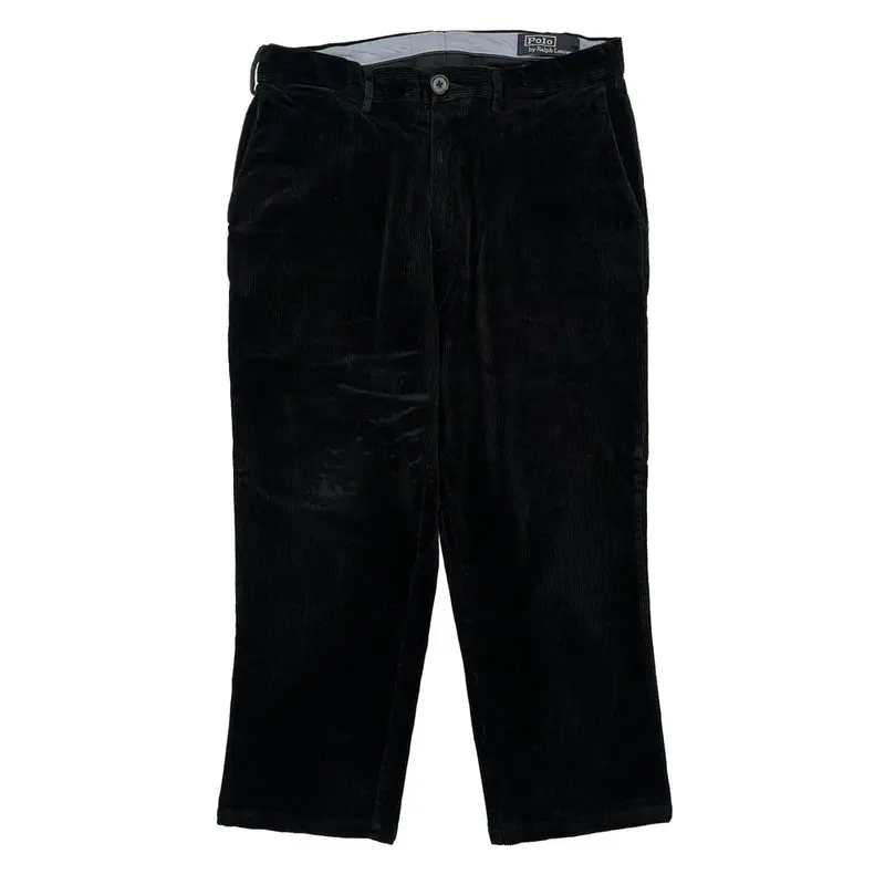 Polo By Ralph Lauren Cord Trousers - 33? Waist Black Cotton Blend