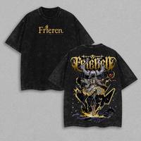 Frieren Beyond Journey's End Elf Anime Clothing Double Printed Vintage Unisex Oversize Manga Merch Washed Heavyweight Cotton ...
