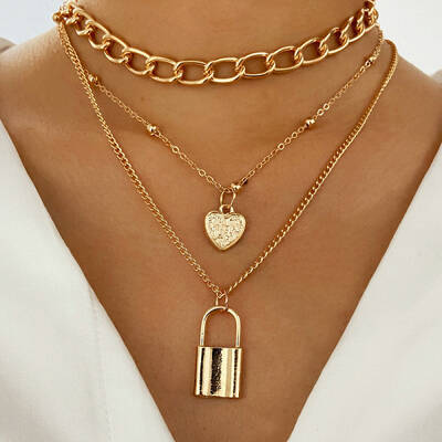 Alloy Pendant Layered Chain Necklaces for Women