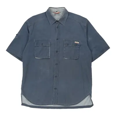 Colmar Short Sleeve Shirt - Large Blue Cotton
