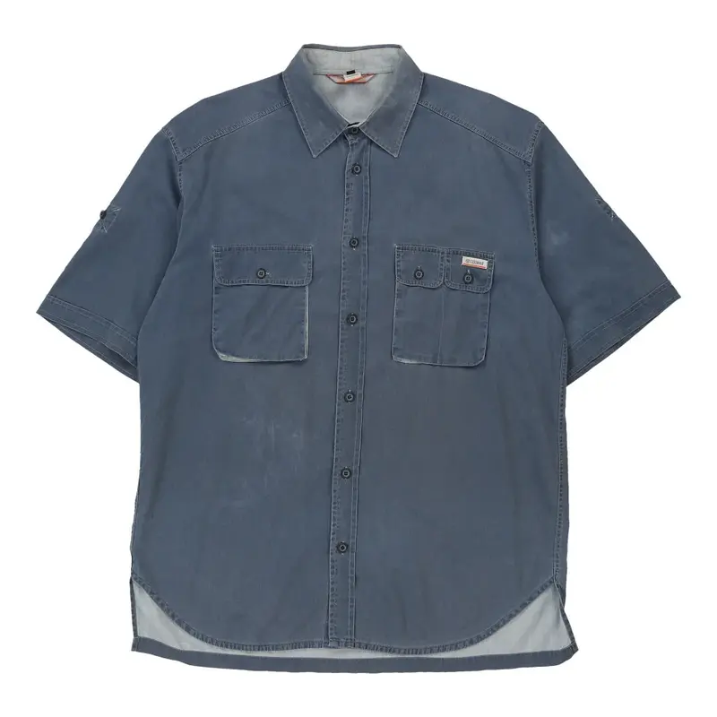 Colmar Short Sleeve Shirt - Large Blue Cotton