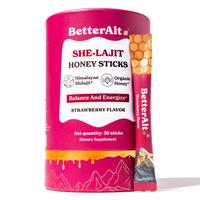 Women Multi-Mineral Honey Sticks | BetterAlt SHE-Lajit Strawberry Flavor | Shilajit, Shatavari & Saffron | Hormonal Balance &...