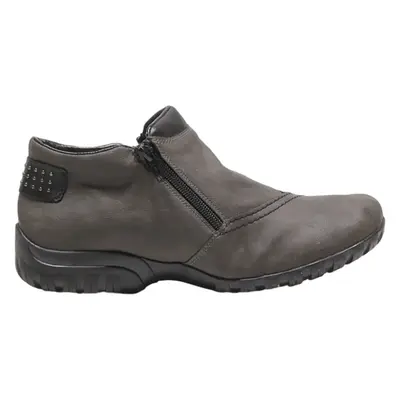 RIEKER Moccasin Shoes Grey Leather Womens UK 6