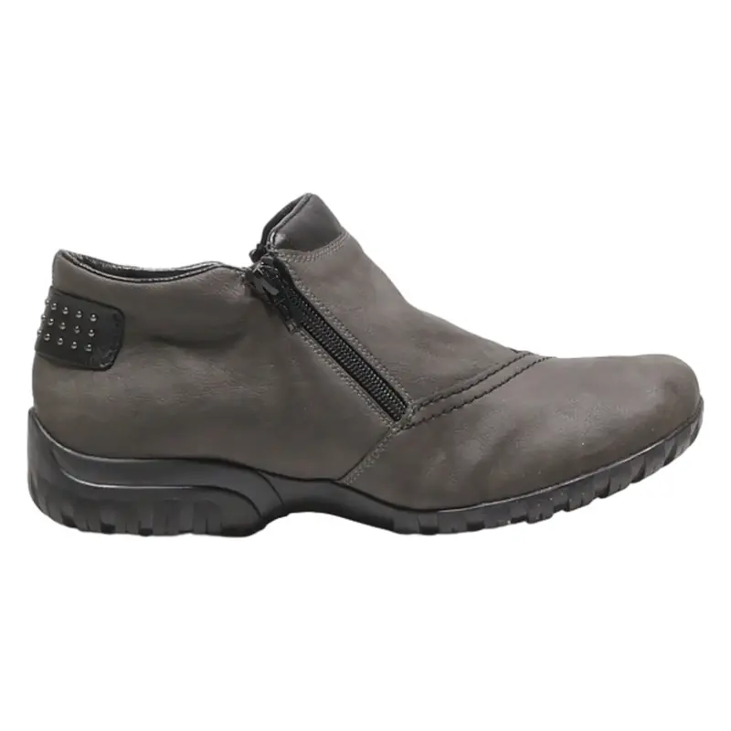 RIEKER Moccasin Shoes Grey Leather Womens UK 6