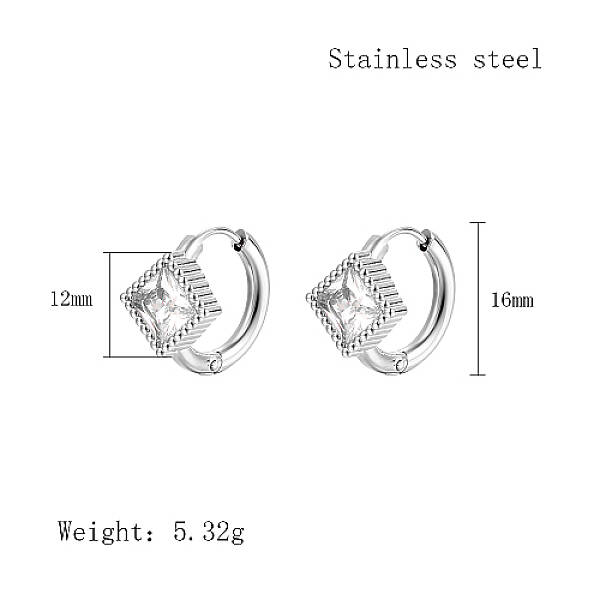 Cubic Zirconia Hoop Earrings
