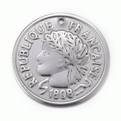 304 Stainless Steel Coin Pendants