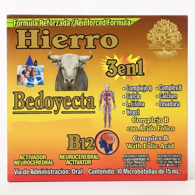 Hiero Vitamin B12 3 en 1 - B12 Antioxidant Dietary Supplement for Healthcare with Complex B Complex, Calcium, Lysine, Vitamin...