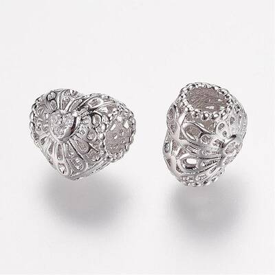 Brass Micro Pave Grade AAA Cubic Zirconia Beads