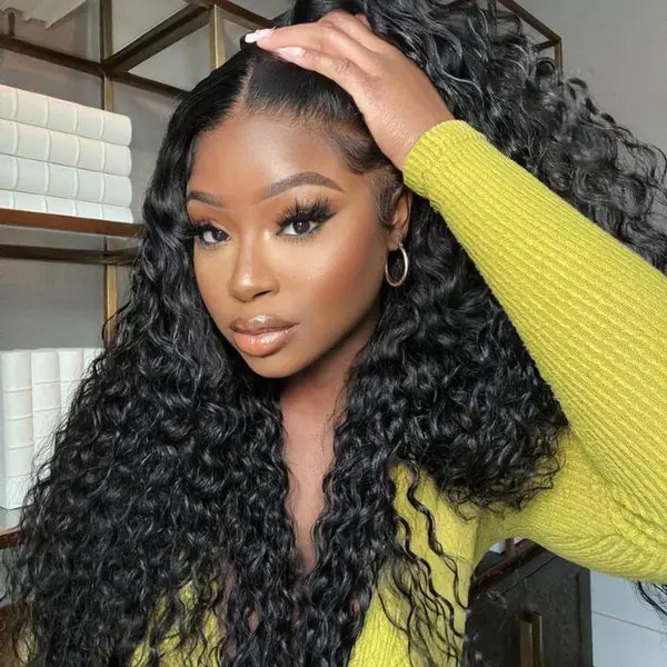 Full 13x6 Lace Frontal Human Hair Wigs Water Wave 14A Virgin Human Hair