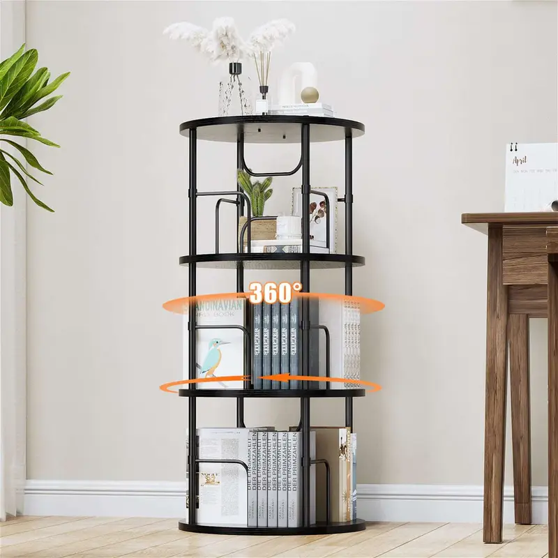 Rotating Bookshelf ¨C Black ¨C 3 Tier