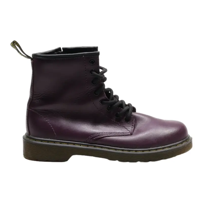 DR MARTENS Delaney Lace-Up Boots Purple Leather Girls UK 3