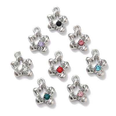 Rack Plating Alloy Rhinestone Pendants