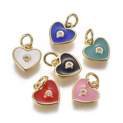 Brass Micro Pave Cubic Zirconia Pendants
