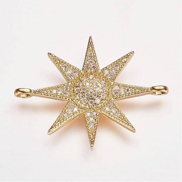 Brass Micro Pave Cubic Zirconia Links