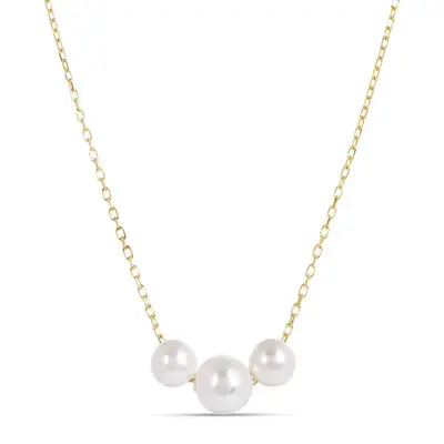 Laura Gold Chain Necklace with tripple pearls