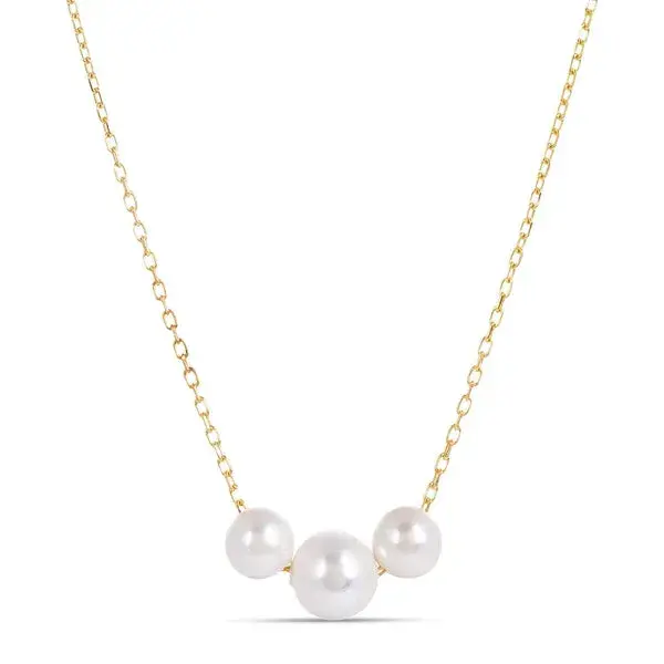 Laura Gold Chain Necklace with tripple pearls