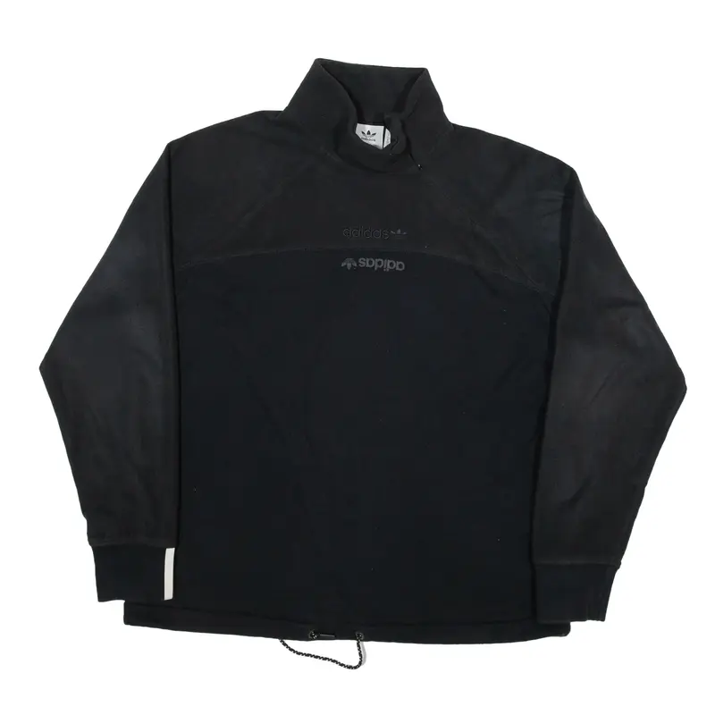ADIDAS Sweatshirt Black Collared Womens UK 8