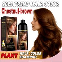 300ml toae 3-1 hair colour shampoo, herbal ingredients brown hair colour shampoo for grey hair, instant hair colour shampoo f...
