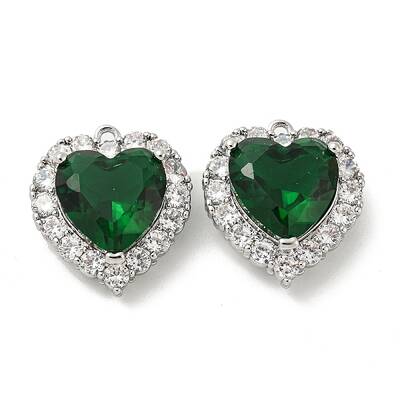 Brass Micro Pave Cubic Zirconia Pendants