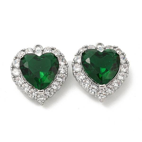 Brass Micro Pave Cubic Zirconia Pendants