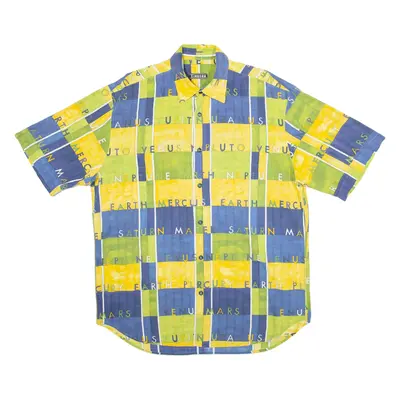 EIN HORN Planets Mens Plain Shirt Yellow L