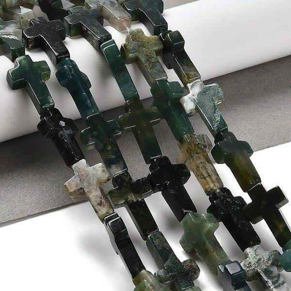 Natural Moss Agate Beads Strands