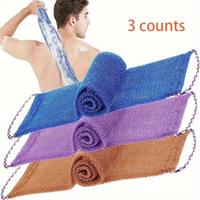 African Exfoliating Mesh Sponge, 3 Counts/set Body Scrubber for Smooth Skin, Exfoliating Back Washcloth, Long Bath & Back Scr...