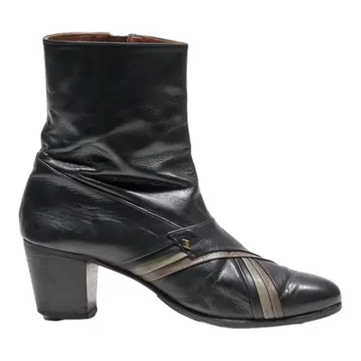 OPTIMAL Ankle Boots Black Leather Womens UK 8