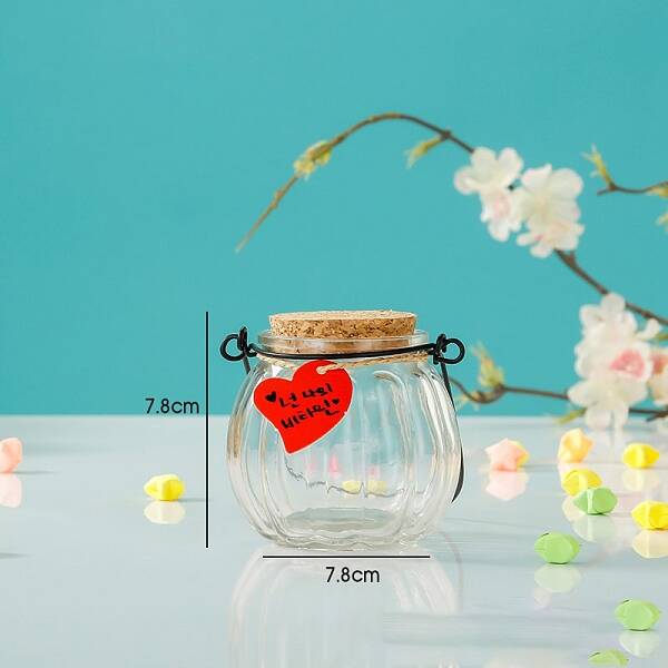 Pumpkin-Shaped Glass Empty Wishing Bottle
