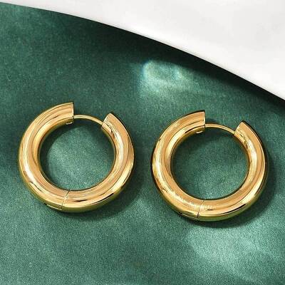 202 Stainless Steel Polishing Hoop Earrings