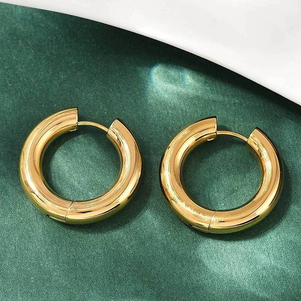 202 Stainless Steel Polishing Hoop Earrings